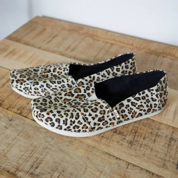 Toms Alpargata Slip-On Shoes | Brown Leopard Print {Size 10} NWOT - Picture 3 of 7